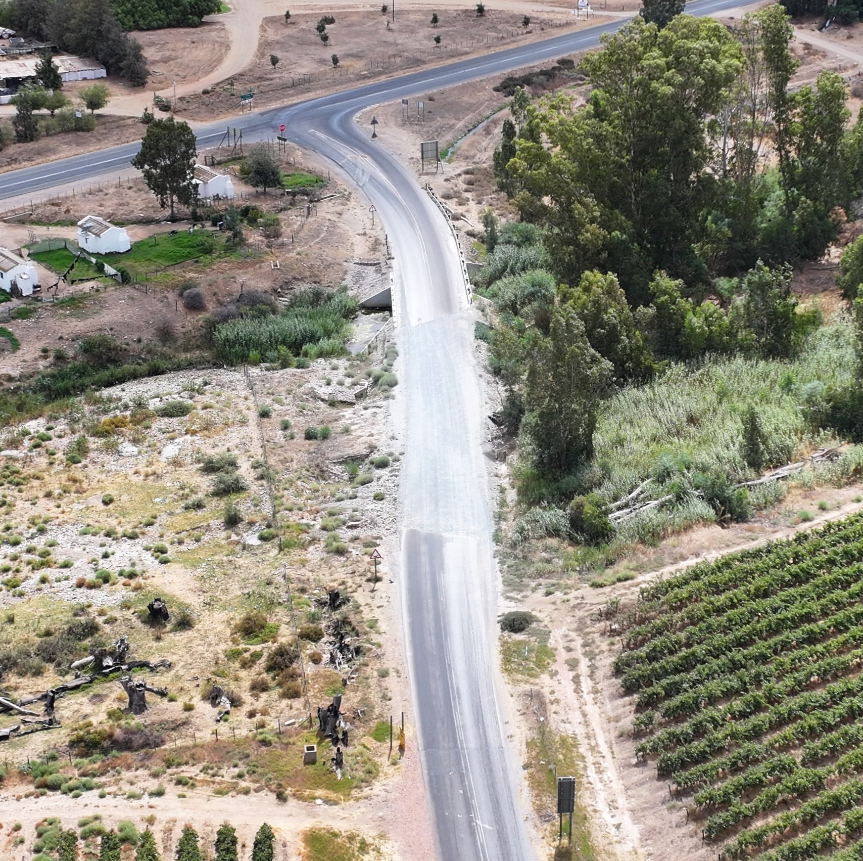 Aerial view of Worcester flood damage repair site